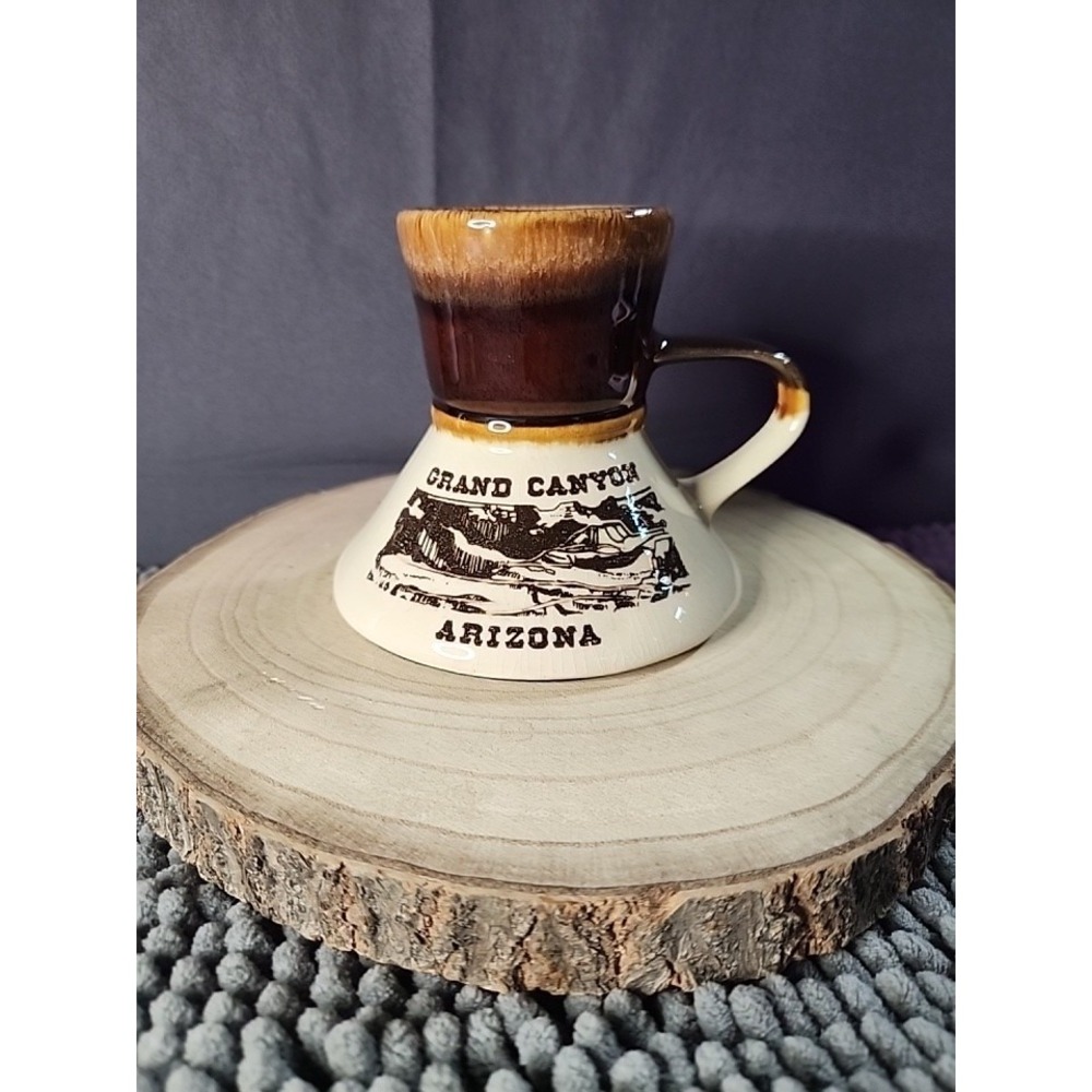 Vintage‎ Grand Canyon Arizona No Spill Ceramic Travel Mug Wide/No Slip Dashboard